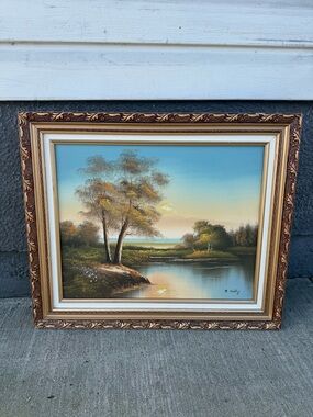 Vintage Painting on Canvas - Framed